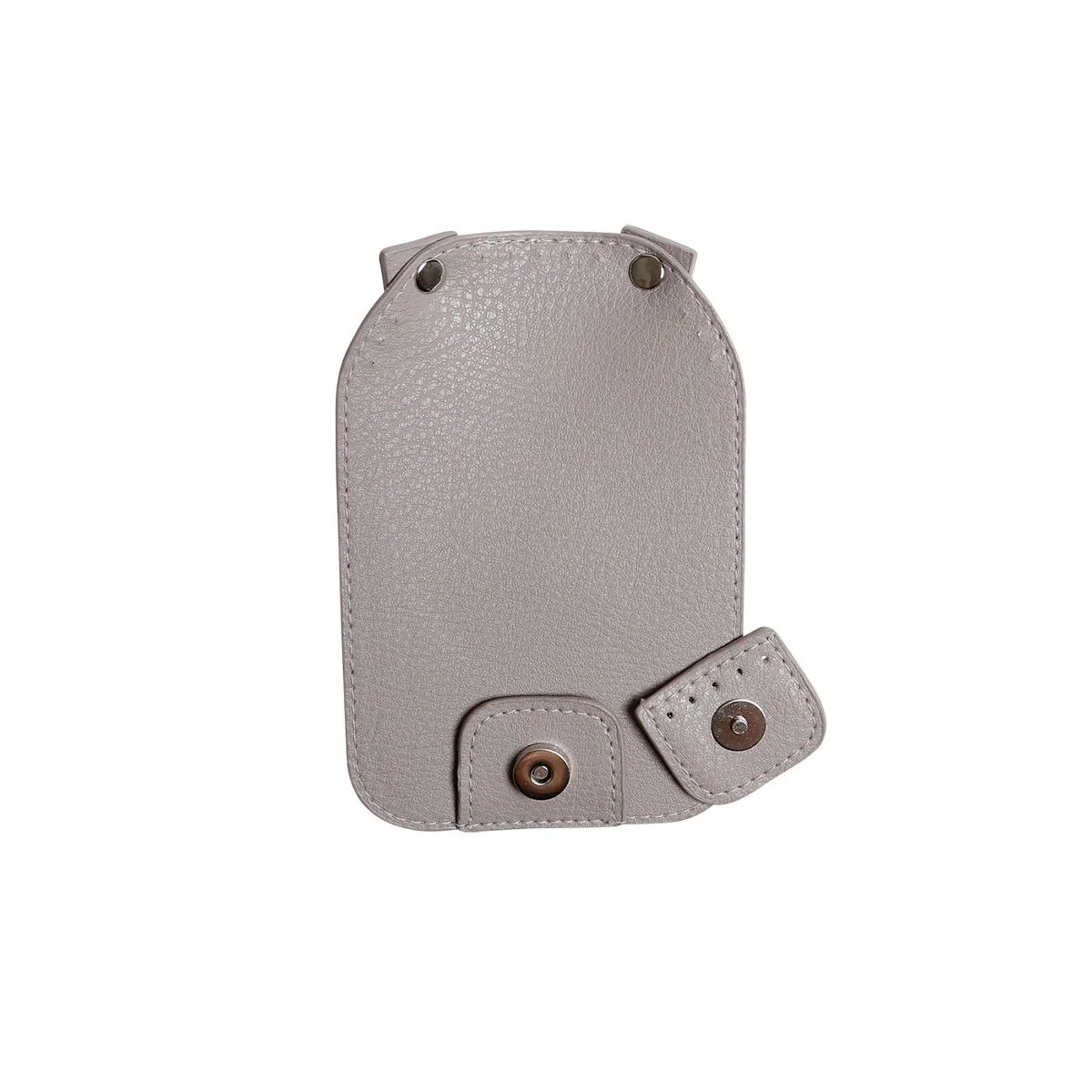 Bag Flap w/Magnetic Button - Beige/Silver - Image 4