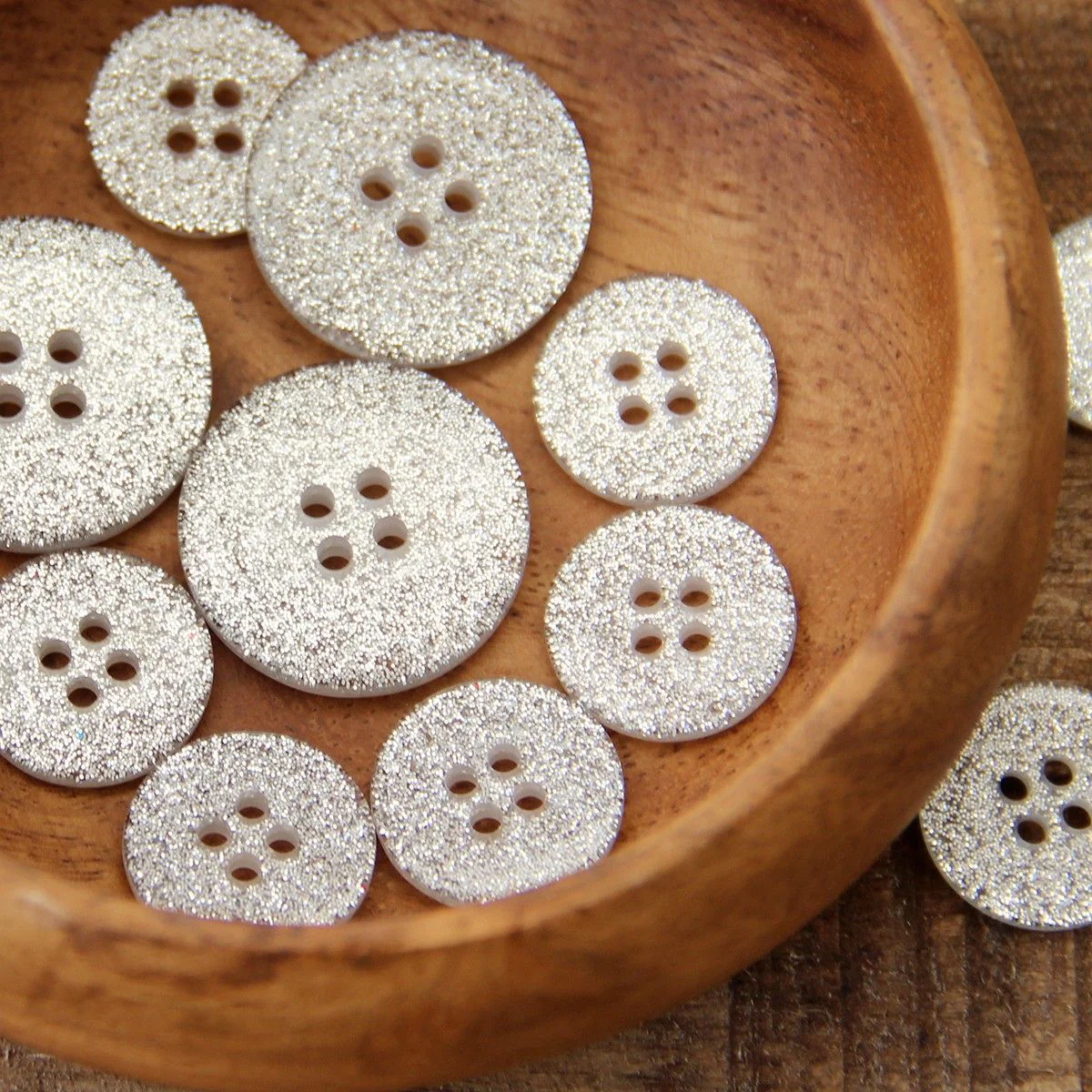 Glitter Buttons – Silver - Multiple sizes - Image 5