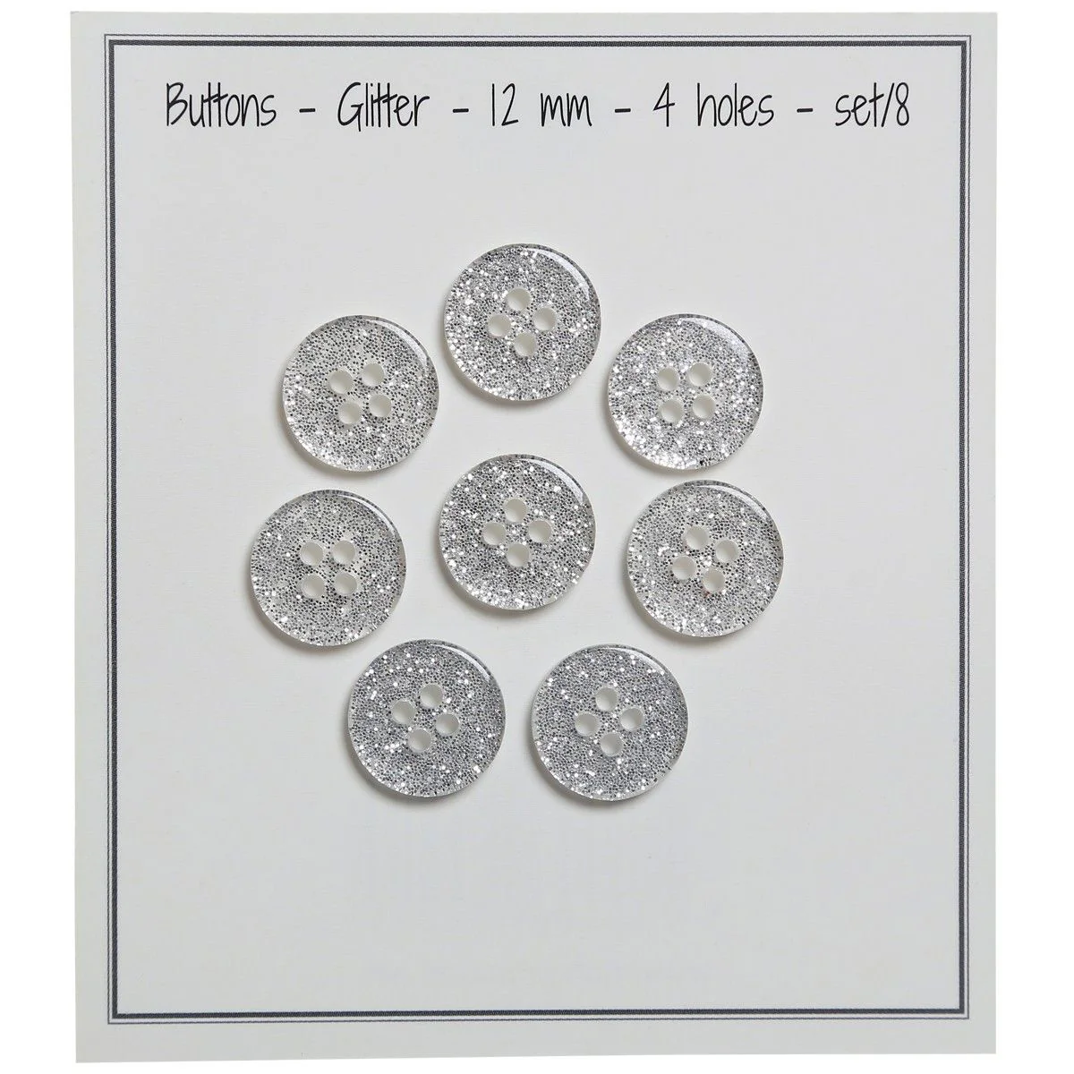 Glitter Buttons – Silver - Multiple sizes - Image 6
