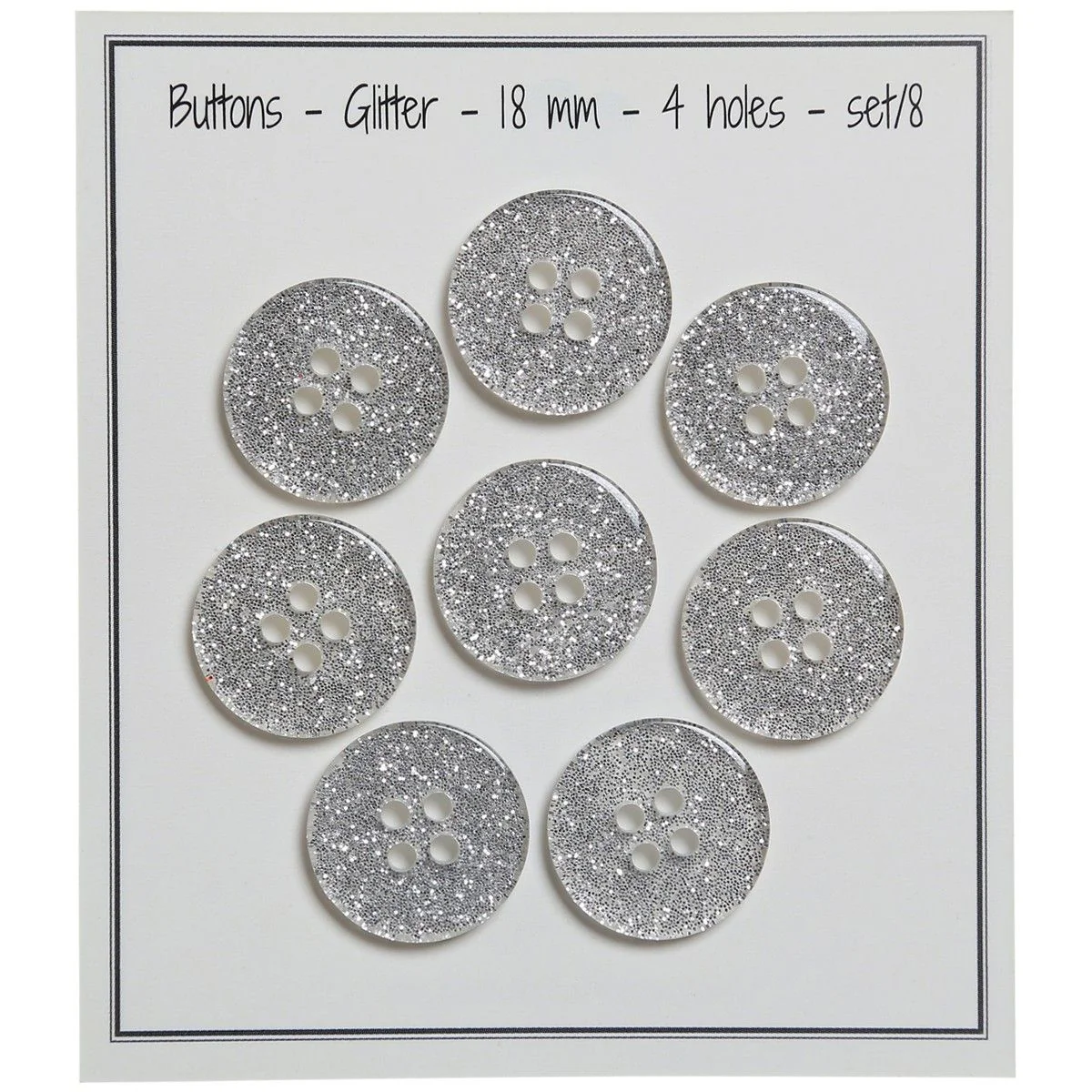 Glitter Buttons – Silver - Multiple sizes - Image 7