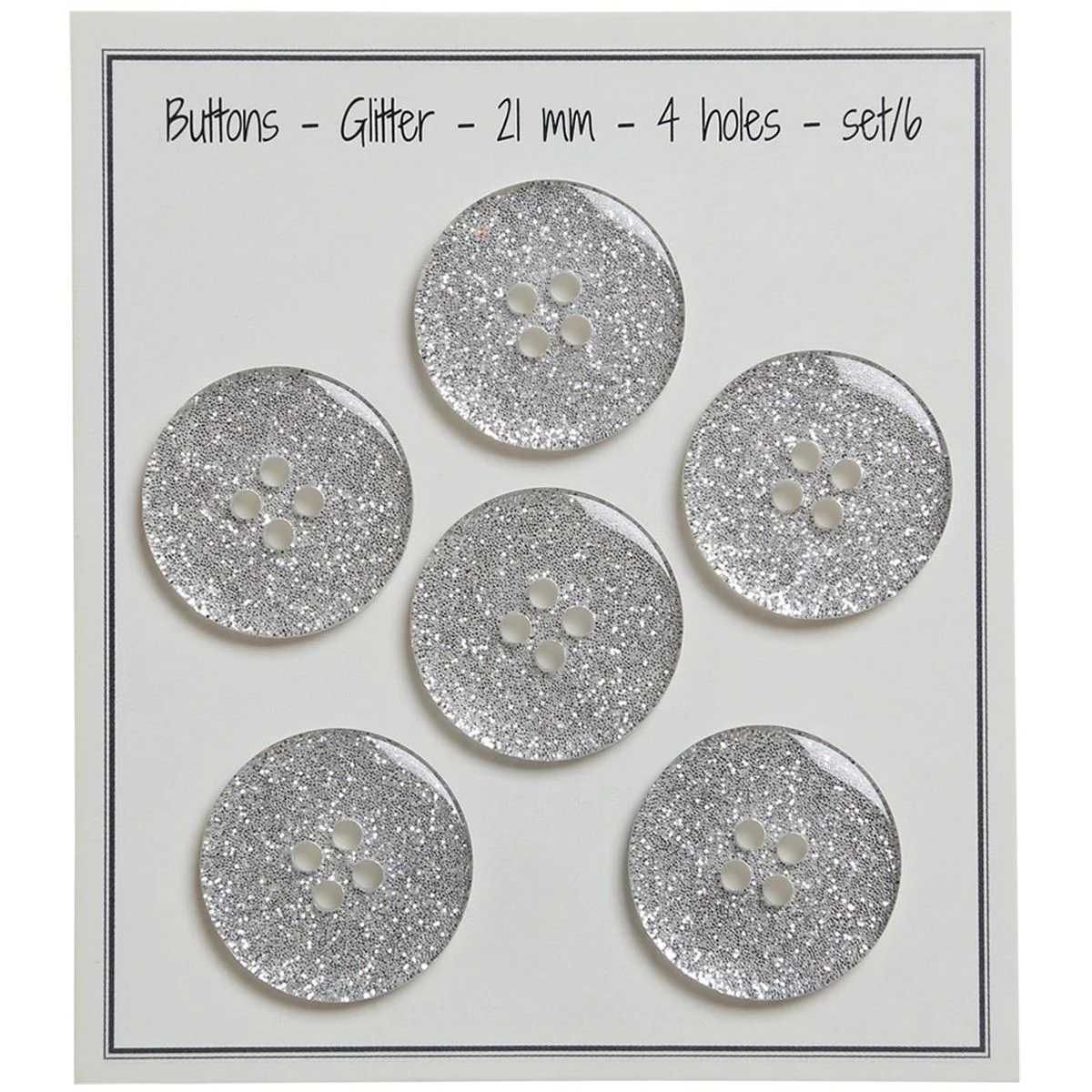 Glitter Buttons – Silver - Multiple sizes - Image 8