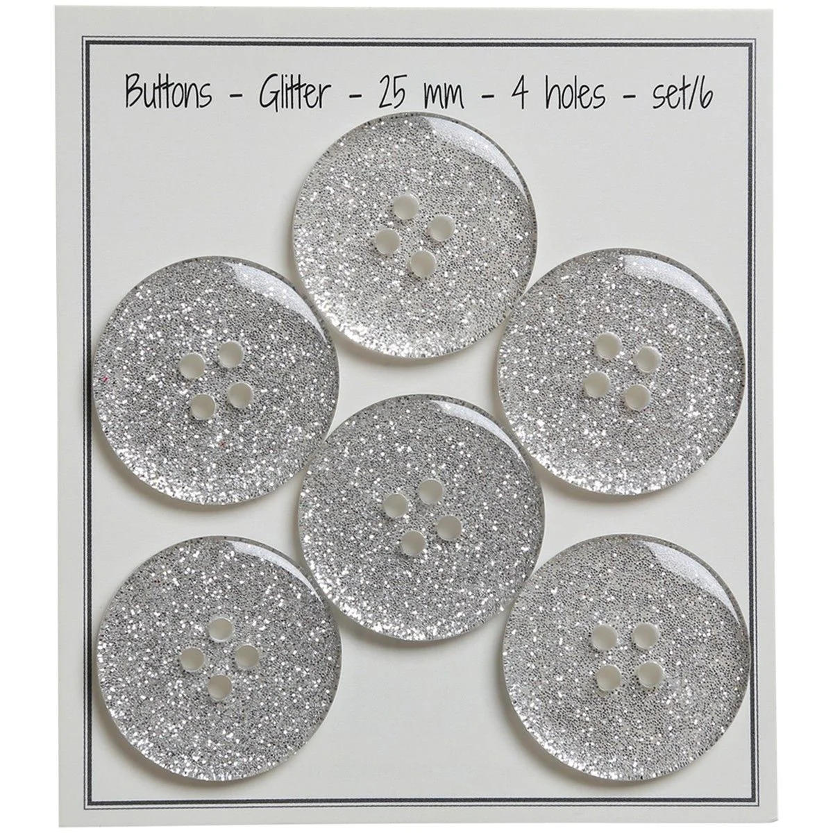 Glitter Buttons – Silver - Multiple sizes - Image 9