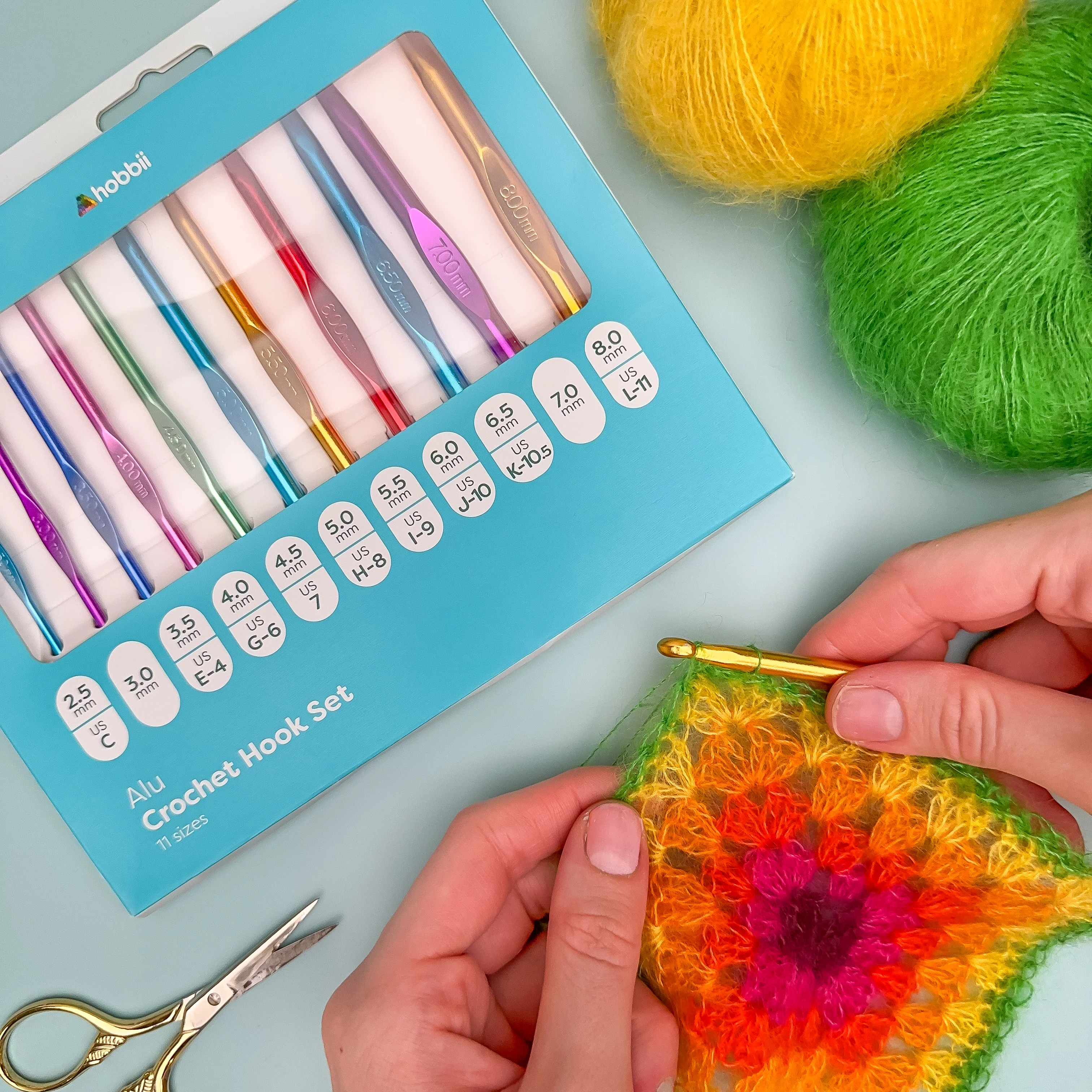 Alu Crochet Hook Set - 11 sizes - Image 3