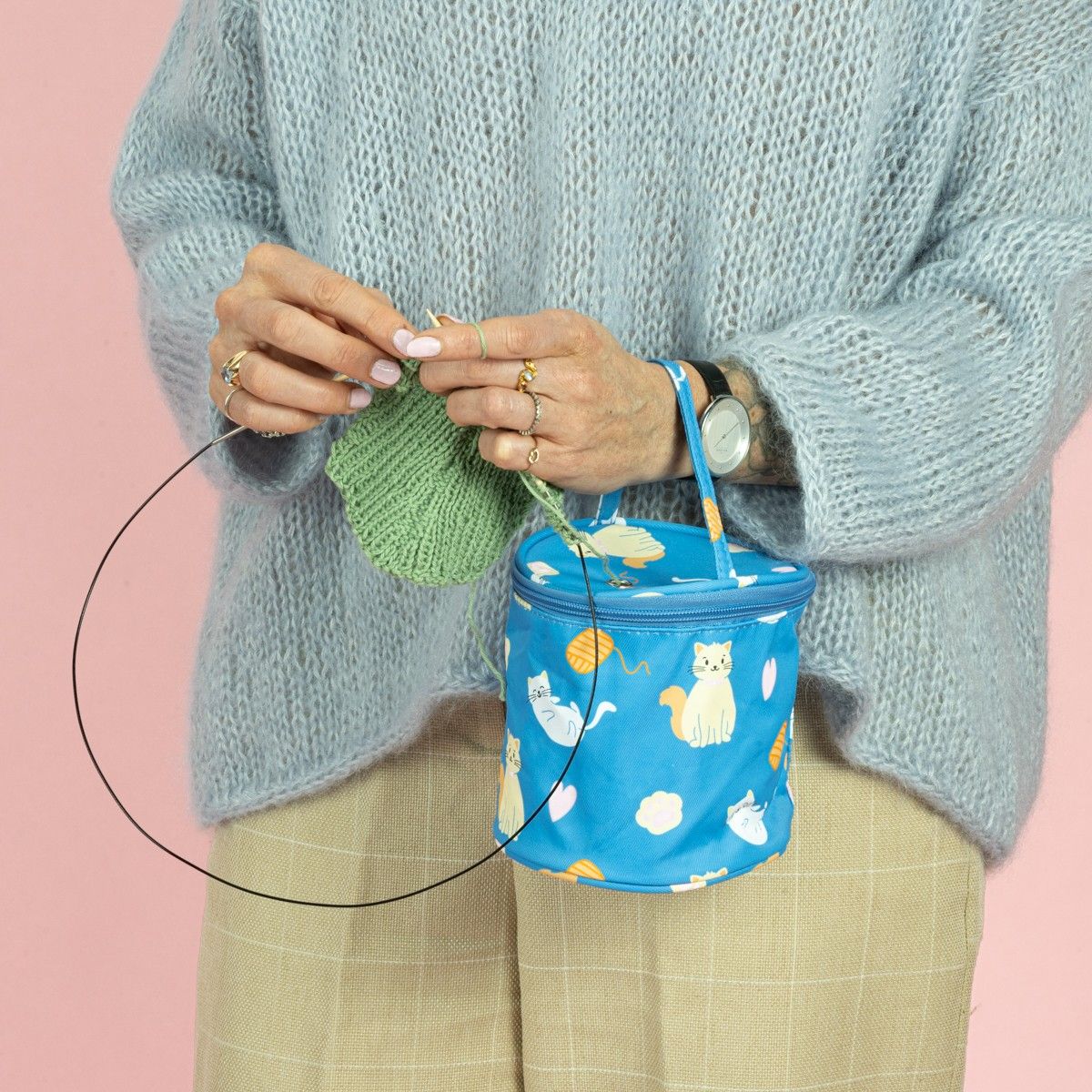 Yarn Holder Bag w. Print - Image 4